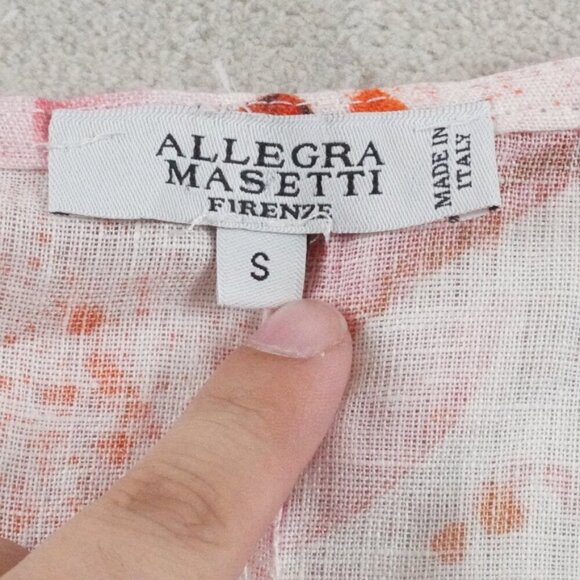 allegra masetti firenze Linen Maxi Dress Womens Small Floral Multi Color - Picture 4 of 10